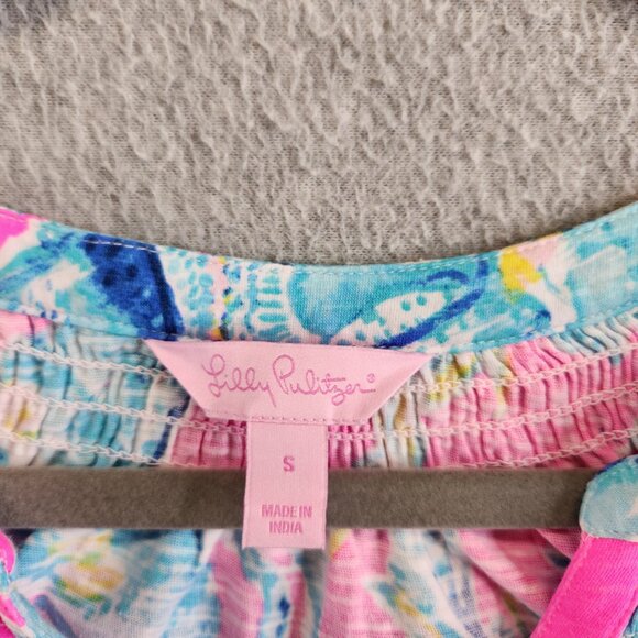 Lilly Pulitzer Top Womens S Essie Lobsters In Love Tropical Resort Cruise - Picture 8 of 12